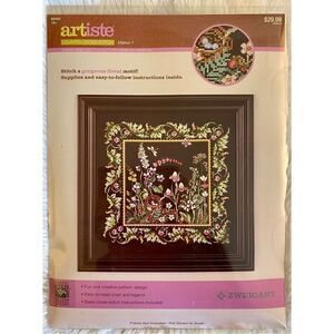 NEW NWT Artiste 11.75”X11.75” Gorgeous Floral Motif Cross Stitch Kit